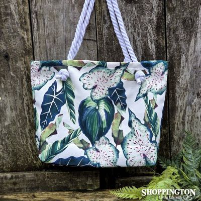 Shoulder Rope Tote Bag / Beach Foliage