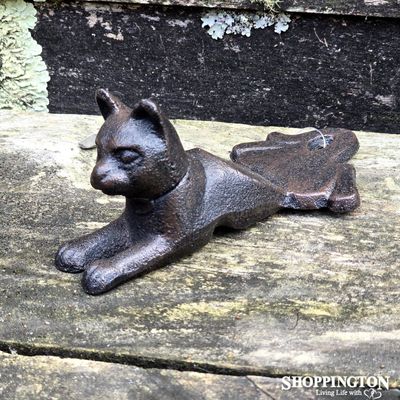 Cast Iron Door Stop -Lying Cat Wedge