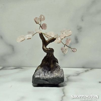 Crystal Gemstone Tree 10cm - Rose Quartz