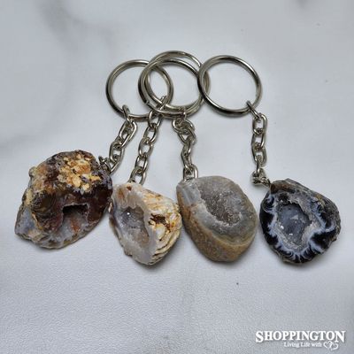 Gemstone Keyring - Stone with Geode