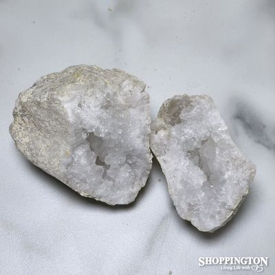 White Quartz Geode (half) - approx 10cm #2