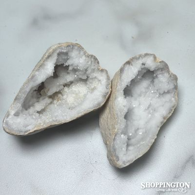 White Quartz Geode (half) - approx 10cm #1