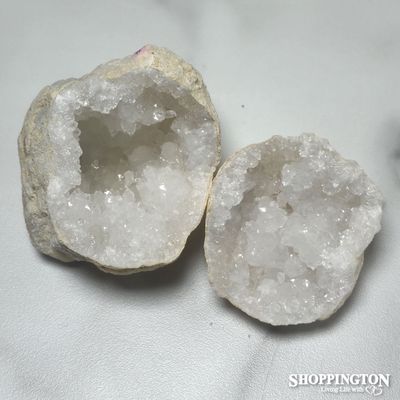 White Quartz Geode (half) - approx 10cm #3