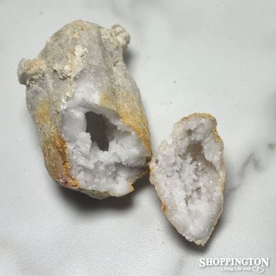 White Quartz Geode (half) - approx 10cm #4