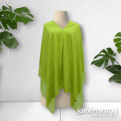 Scarf - V Neck Chiffon Trim  Yellow