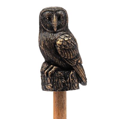 Plant Stake Topper: Antique Bronze Barn Owl