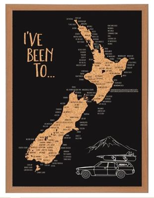 I&#039;ve Been To.... NZ Cork Map