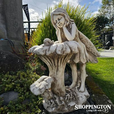 Garden Statue - Fairy with Flower Bird Feeder 63cm (designed to last outdoors)