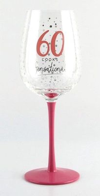 Dotty Star Wine Glass - 60th