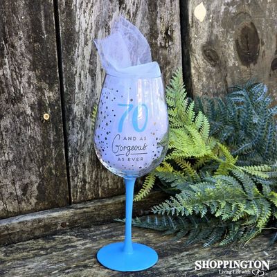 Dotty Star Wine Glass - 70th