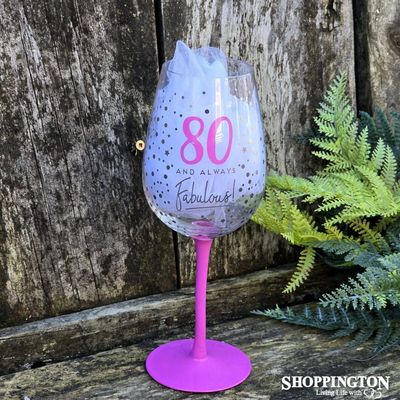 Dotty Star Wine Glass - 80th