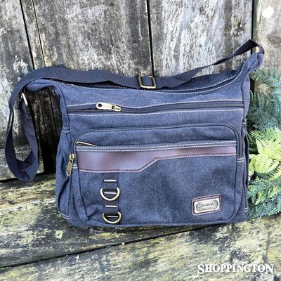 Canvas Satchel with Zipped Compartments