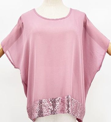 Pink Top with Sequin Bottom