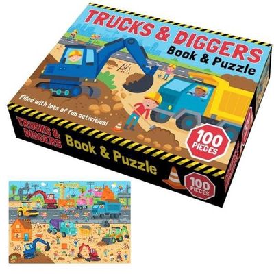 Trucks and Diggers - Book and Jigsaw Puzzle