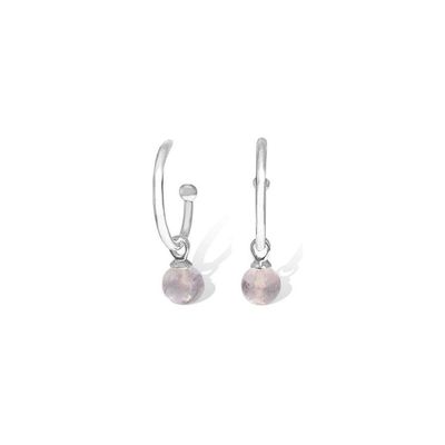 La Pierre - Rose Quartz Sterling Silver Earrings