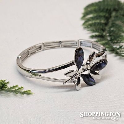 Bracelet - Paua Leaves Rhodium