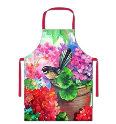 Apron NZ Print - Fantail Floral