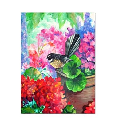 NZ Print Tea Towel - Fantail Floral