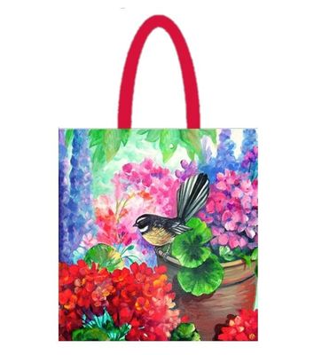 NZ Print Tote Bag - Fantail Floral