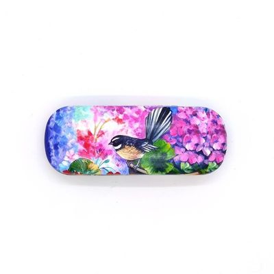 Leather NZ Print Glasses Case - Fantail Floral