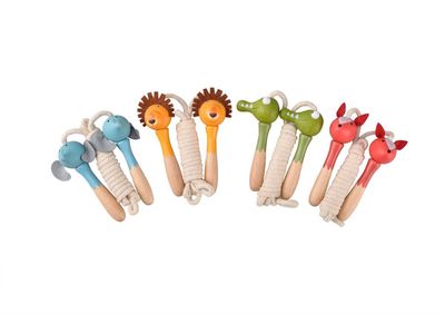 Wooden Skipping Rope - Jungle Animals