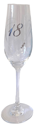Etched Heart Wine Glass - 18th