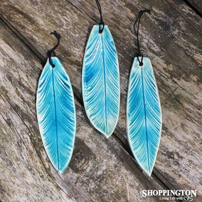100% NZ Made Pottery / Turquoise Feathers