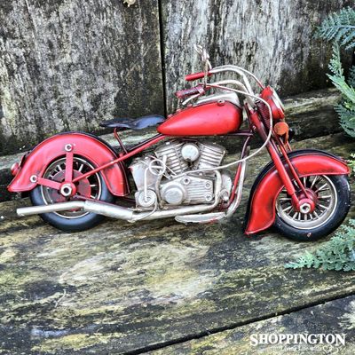 Die Cast Metal Replica Red Chooper Motorbike