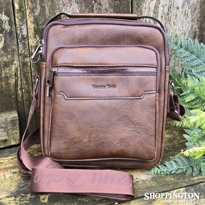 Leatherette Unisex Satchel Brown