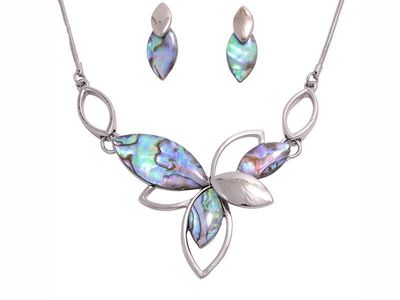 Necklace - Paua Leaves Set
