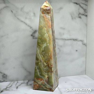 Green Banded Calcite Tower (M)