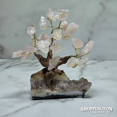 Crystal Gemstone Tree - Rough Rose Quartz