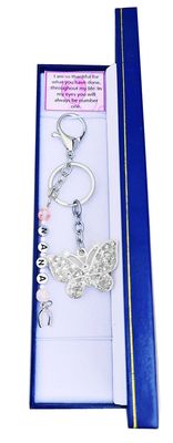 Keyring - Designer Diamond Butterfly/Nana