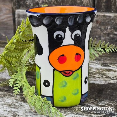 NZ Made Handpainted - Cow Front Facing Orange