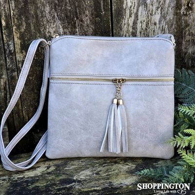 Handbag - Lara Twin Tassle - Grey