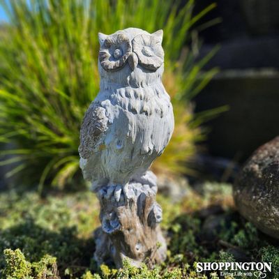 Garden Statue - Owl on Tree 54cm (designed to last outdoors)