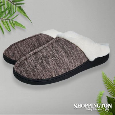 Memory Foam Fur Trim Slippers