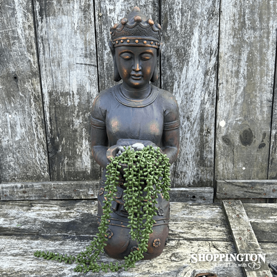 Garden Statue - Kneeling Buddha Planter(designed to last outdoors)