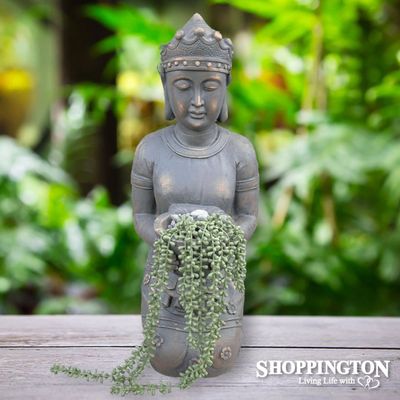 Garden Statue - Kneeling Buddha Planter(designed to last outdoors)