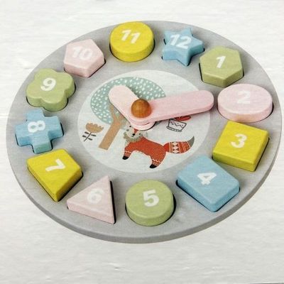 Wooden Fox Clock Puzzle and Shape Sorter