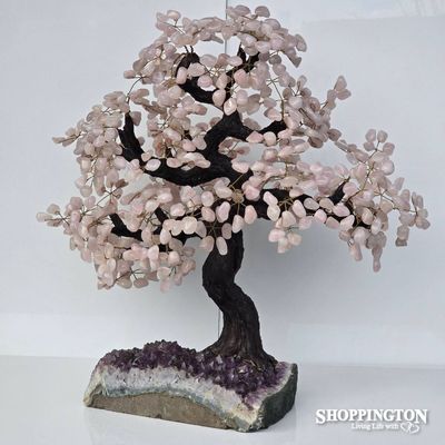 Crystal Gemstone Tree - Rose Quartz (XL)