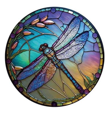 Suncatcher - Acrylic Round Dragonfly