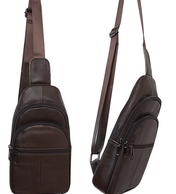 Genuine Leather Satchel / Brown