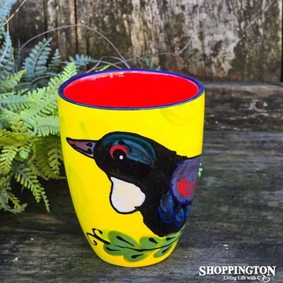 NZ Made Hand Painted - Yellow Tui Blokes Mug