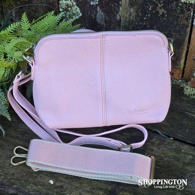 Black Caviar Crossbody Handbag - Harlow Pink