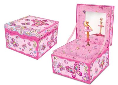 Music Jewellery Box - Square Butterfly