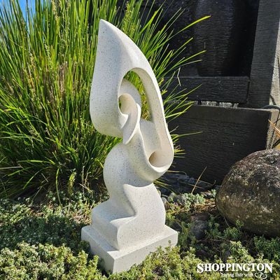 Garden Sculpture - Terrazzo Abstract White