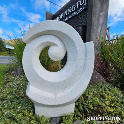 Garden Sculpture - Terrazzo Swirl White