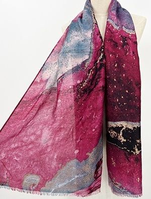 Scarf - Pink Gold Metallic Splatter