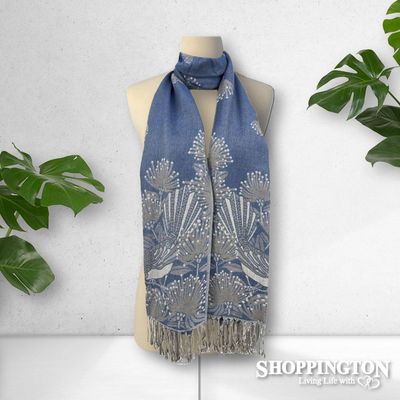 Scarf - Pashmina Look Pohutukawa Blue